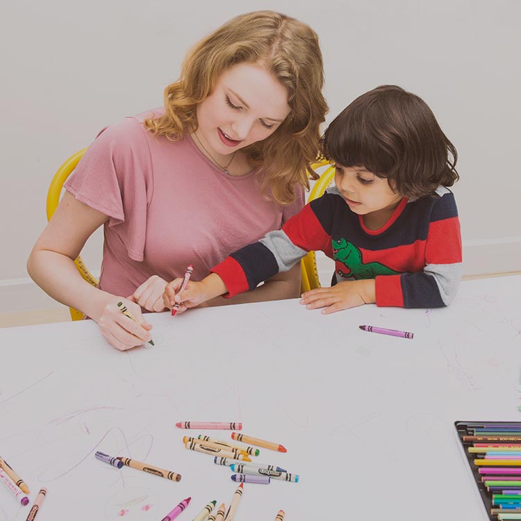 Au Pair and Child Coloring